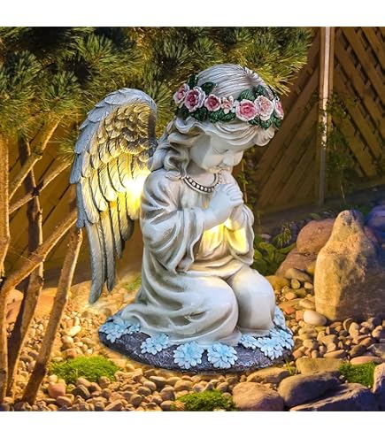 KLP Grabschmuck 'Herz In Hand' Mit Engel & Spruch - 17x13 Cm, Antikgrau & Wetterfest