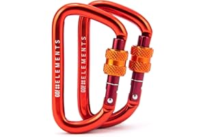 ‎GO!ELEMENTS GO!elements Karabinerhaken, 1200 kg, mit Bruchlast, stark 8 mit Schraubverschluss, 2 oder 6 Stück max. 12 kN