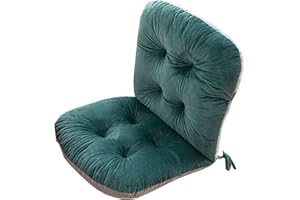 Yahbrra Coussins de Chaise avec Dossier, Coussin de Dossier avec Sangles, Coussin pour Dossier Bas, Coussin de Chaise de Jardin, Coussin pour Chaises, Bancs de Maison et Jardin(Dark Green,1 Pack)
