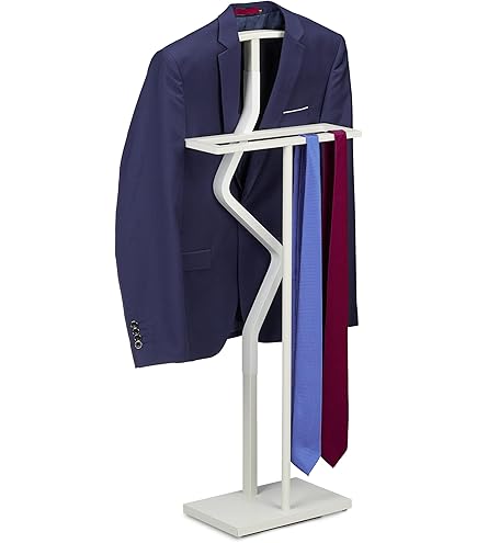 Servo Muto Per Camera - Appendiabiti Con Ripiano, 105x45.5x24cm, Acciaio Nero/Argento, Per Giacca E Pantalone - Foto 3