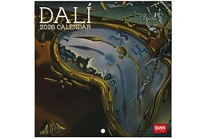 Legami Salvador Dali, kalendarz ścienny na rok 2026, mały kalendarz ścienny, 12 miesięcy i planer roczny, 6 języków, miejsce na notatki, znaki zodiaku, święta międzynarodowe, 18 x 18 cm