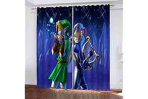Fgolphd Zelda Lot de 2 Rideaux occultants à œillets pour Chambre à Coucher - pour Chambre d'enfant (15,280 x 245 (l x h) cm)