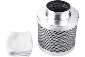 Cocoarm Filtro de Carbón Activo, Acero Inoxidable, 200mm de Diámetro, Reducción de Olores y Alérgenos, 99,9% Desodorizante