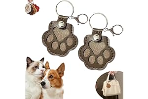 Glvomazty Tierhaar Erinnerung SchlüsselanhäNger für Hund Katze, Haustierhaar-Aufbewahrungstasche, Fell-Schlüsselanhänger für Haustiere, Gedenkgeschenk für Hunde und Katzen, Pfotenform 2 Pcs