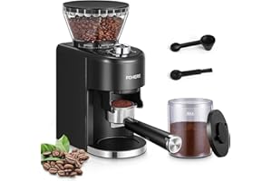 FOHERE Conical Burr Coffee Grinder Electric, Coffee Bean Grinder with 35 Precise Grind Setting, Adjustable Burr Grinders, Anti-static Burr Coffee Grinder for Espresso, Drip Coffee, French Press, Black