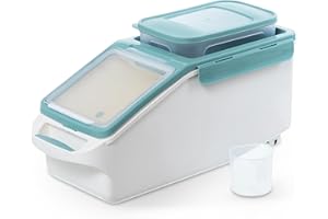 Citylife (7.8+1.8L Pet Food Storage Container with sealing box, Airtight, BPA-Free, Top Flip, Dog Food Containers With Wheels & Measuring Cup for Flour, Beans, Cereal, Nuts