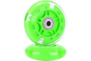 SUNJULY Roue de rechange pour scooter - 1 roue flash LED 80 mm - Mini Maxi Micro - Roues de rollers clignotantes - Arrière - ABEC-7 - 80 mm - Pour enfants et adolescents - Pour l'intérieur et l'extérieur -