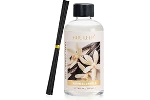 ‎AIRKEEP Airkeep Raumduft Nachfüller 200ml mit Duftstäbchen - Cashmere Vanilla Nachfüllflasche für Stäbchen Diffuser - Langanhaltender Lufterfrischer für Zuhause, Bad und Wohnung