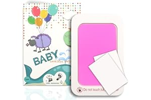 COODY Baby Footprint Kit & Handprint Kit, Cat/Dog Paw Print Kit, Safe and Non-toxic Newborn Ink Print Kit, 1 x Baby Handprint Ink Pad and 2 x Ink Print Cards for baby gift and keepsake, 1 pcs Pink