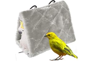 MATT SAGA Vogel Papagei Hängematte hängen Höhle Käfig Vogelnest Plüsch Hütte Zelt Bett Warmes Vogel Winternesthaus oder Käfig-Spielzeug für Ara Wellensittiche Nymphensittiche Kakadu Kanarienvögel (M, Grau)