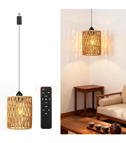 Lightsjoy Boho hanglampen met batterij, werkt op batterijen, dimbaar Lightsjoy Boho hanglampen met batterij, werkt op batterijen, dimbaar