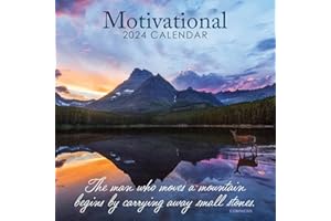 ROCHLI 2024 Motivational Inspirational Quote 12" x 12" Square Hanging Wall Calendar with Nature, Mountain Scenery - No Plastic. Daily, Weekly, Monthly 12 Month Planner, Family Schedule, Agenda, Organiser