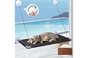 Zvonema ZNM Okno wiszący hamak dla kotów, miejsce na okno, bardzo stabilne legowisko dla kota z dużymi przyssawkami, miejsce na okno dla kotów, małego psa, królika do 22 lb (67 x 38 cm)
