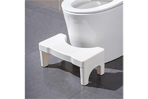 DAIRYCOF Toilettenhocker Erwachsene - Ergonomischer WC Hocker gegen Verstopfung (40x21x17 cm, Weiß)
