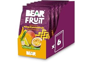 BEAR Fruit Mango & Passionfruit - Sharing Pack - Gently Baked Fruit - Healthy - Vegan - 7 x 85g