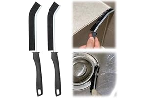 Kinretixia® Lot de 2 brosses de nettoyage des joints avec poils durs - Pour joints profonds de carrelage - Outil de nettoyage (noir)