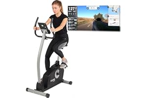 CARE FITNESS - Vélo d’Appartement Motorisé CV-351 – Masse d'Inertie 10kg - Résistance Magnétique à 16 Niveaux - 7 Programmes d'Entraînement - Selle Ajustable - Connectivité Application Kinomap