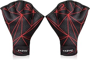 TAGVO Guantes Acuáticos, Guantes de Entrenamiento de Natación con Muñequera, Guantes Palmeados Piscina Guantes de Agua Natación Buceo Surf para Protección, Tamaños para Hombres Mujeres