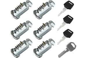 Poeihv 6 Pack Lock Cores Compatible with Thule Roof Racks, Key Lock, Round, Modern, Polished