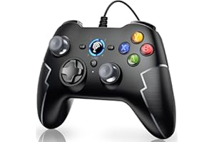 EasySMX Kontroler PC do gier komputerowych z kablem, Joypad PC z funkcją Hall Trigger Gamepad z funkcją Dual Vibration i Turbo, kompatybilny z PC Windows/PS3/Android TV/Android TV Box, szary