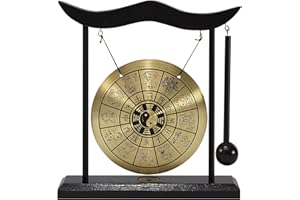 ERICETION Mini Desktop Gong Table Wind Chime Percussion Instrument Cymbals Gongs avec Maillet pour Décoration Intérieure Cadeau De Chaleur Maison