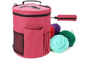 KingSaid Stricktasche Wolle Tasche für Garn Stricken Handarbeitstasche Aufbewahrungstasche Organizer Strickbeutel für Stricken Häkelnadeln