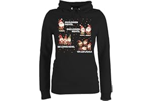 Shirtracer - Pullover Damen Hoodie Frauen - EIN Glühwein Swei Glühwein | Wichtel | EIN Glühwein Zwei Glühwein | Weihnachten | Wichtelgeschenk lustig | Elfe I Weihnachtsmarkt | Weihnachtsmotiv I