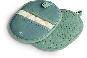 ‎SPRINGLANE KITCHEN SPRINGLANE Topflappen-Set 2-TLG. Mint, Silikon & Baumwolle, hitzebeständig