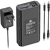 melasta 5V 9V 12V 6000mAh Power Bank con Caricabatterie, LiFePO4 Powerbank Portatile con LED Display 3 Uscita e 1 Ingresso Co