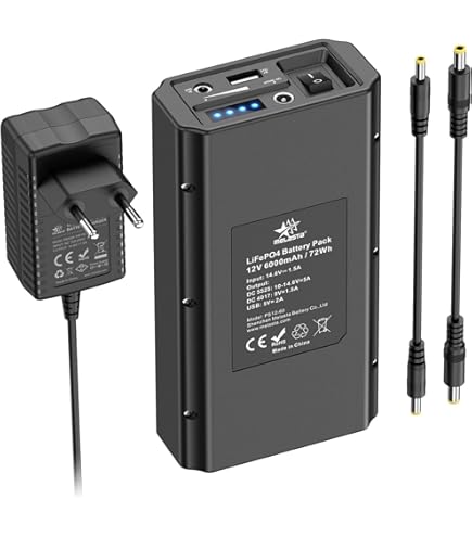 Lot Batterie Lithium Mini UPS Powerbank AFTERTECH - 12V 11000mAh 132Wh - USB 9V