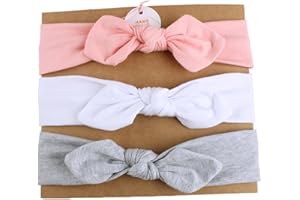 JMITHA 3 Stück Baby Stirnbänder Baby Mädchen Kids Turban Haarband Stirnband Kopfband Baby schmuck Babyschmuck Babygeschenke & Taufe