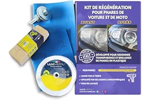 Lux Metal - Kit de renouvellement phares voiture et de moto kit polissage phares régénère les phares de voiture ternes kit de restauration de phares ou kit de renouvellement de phares de voiture.
