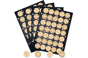 Logbuch-Verlag Lot de 140 petits autocollants ronds vierges en papier kraft marron beige 3,2 cm - Petit cadeau pour invités, Noël, calendrier de l'avent.