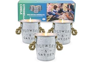TOFU Citronella Candles Outdoors, Scented Candles Set 100% Soy Wax, 1050g Long Lasting 150 hours, for Bedroom/Garden/Terrace/Picnic/Swimming Pool/Camping