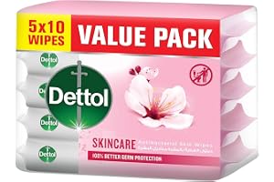 Dettol Skincare Antibacterial Skin Wipes Pack of 10 x 5