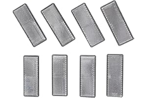 Eacalyc Reflectantes Remolque Rectangulares Blanco Adhesivo Reflectores Catadioptrico Rectangulares Reflectante para Remolque Bicicleta Camión o Máquinas Agrícolas Paquete de 8