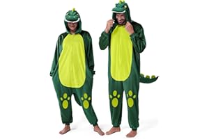 Spooktacular Creations Combinaison pyjama unisexe pour adulte Costume de dinosaure en peluche Costume d'Halloween mignon pour déguisement, cosplay, décoration d'Halloween