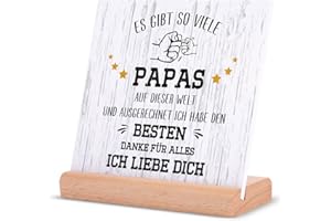 NIYEWSOR Vatertagsgeschenk für Papa, Acryl-Plakette Papa Geschenk Geburtstag, Geschenk für Papa von Tochter Sohn, Bester Papa Geschenke für zum Weihnachten, Vatertag