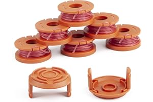 ANFOREE Trimmer Spool Line for Worx, Edger Spool Compatible with Worx Trimmer spools Weed Eater String, Trimmer Line Refills 0.065 inch for Electric String Trimmers, Weed Wacker Spool Replacement Parts