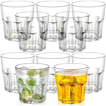Joeyan Kleurrijk waterglas, 4 stuks, 360 ml, stapelbaar, blauw