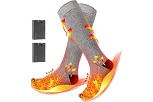 GBOKYN Calzini riscaldanti per uomo e donna, calzini riscaldati elettrici, calzini sportivi lunghi e caldi in maglia per la caccia campeggio sci escursionismo pesca equitazione moto