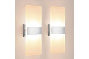‎LURESHINE Lureshine 2 Stück Wandleuchte Innen 12W Acry LED Wandlampe 29cm Moderne Warmweiß 3000K für Flur Wohnzimmer Schlafzimmer und Andere Innenszenen