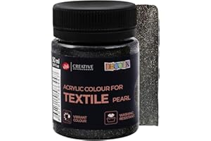 Decola - Schwarze Glitzer Effekt Textilfarbe 50ml | Hochpigmentierte Textilfarben Waschmaschinenfest | Hergestellt von Nevskaya Palitra