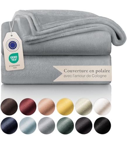 Couverture polaire 180x220 cm 100% Polyester 350g/m2 TEDDY Jaune Miel