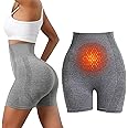 KASTWAVE Shaping Shorts Ionic High-Waisted Body Shaper with Ice Silk Ion Fiber Micro-Vibration Massage Tummy Control and Thigh Slimming Shorts for Women, XL