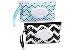 YiXuTag 2pcs Feuchttücher Tasche für Babys, Feuchttücher Tasche für Unterwegs,Wiederverwendbar Wet Wipe Tasche,Baby Feuchttuchspender,feuchttücherbeutel für babys Tragbar,Feuchttücher-Beutel für Babys