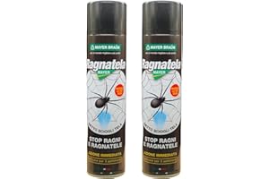 MAYER BRAUN 2 x Spray Insetticida Disinfestante Ragni, Ragnatele, Insetti Striscianti "RAGNATELAMAYER" 400 ml| Spray Specifico Ad Azione Immediata e Prolungata|Valvola Di Precisione e Profumazione Gradevole