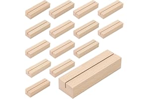WISYOK Kartenhalter Holz, 15 Stück Tischkartenhalter, Kartenständer Holz, Postkartenhalter, Holzständer, Menükartenhalter, Fotohalter für Hochzeiten, Partys und Bankette (10 x 3 x 2cm)