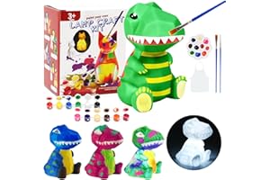 LEADSTAR DIY Kit Lampada Dinosauri 3D Set Pittura Giocattolo Bambini, Giochi Creativi bambina 4-6-8-12 Anni, Lavoretti Creativi Dinosauri per bambini, Idee Regalo Bambina 3 4 5 6 7 8 9 10 11 12+ Anni