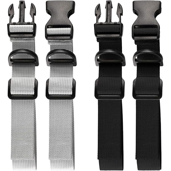 Lot De 2 Sangles De Poitrine Réglables – Pour Sac à Dos, Randonnée, Course – Anti-dérapantes – Noir – 90 Cm